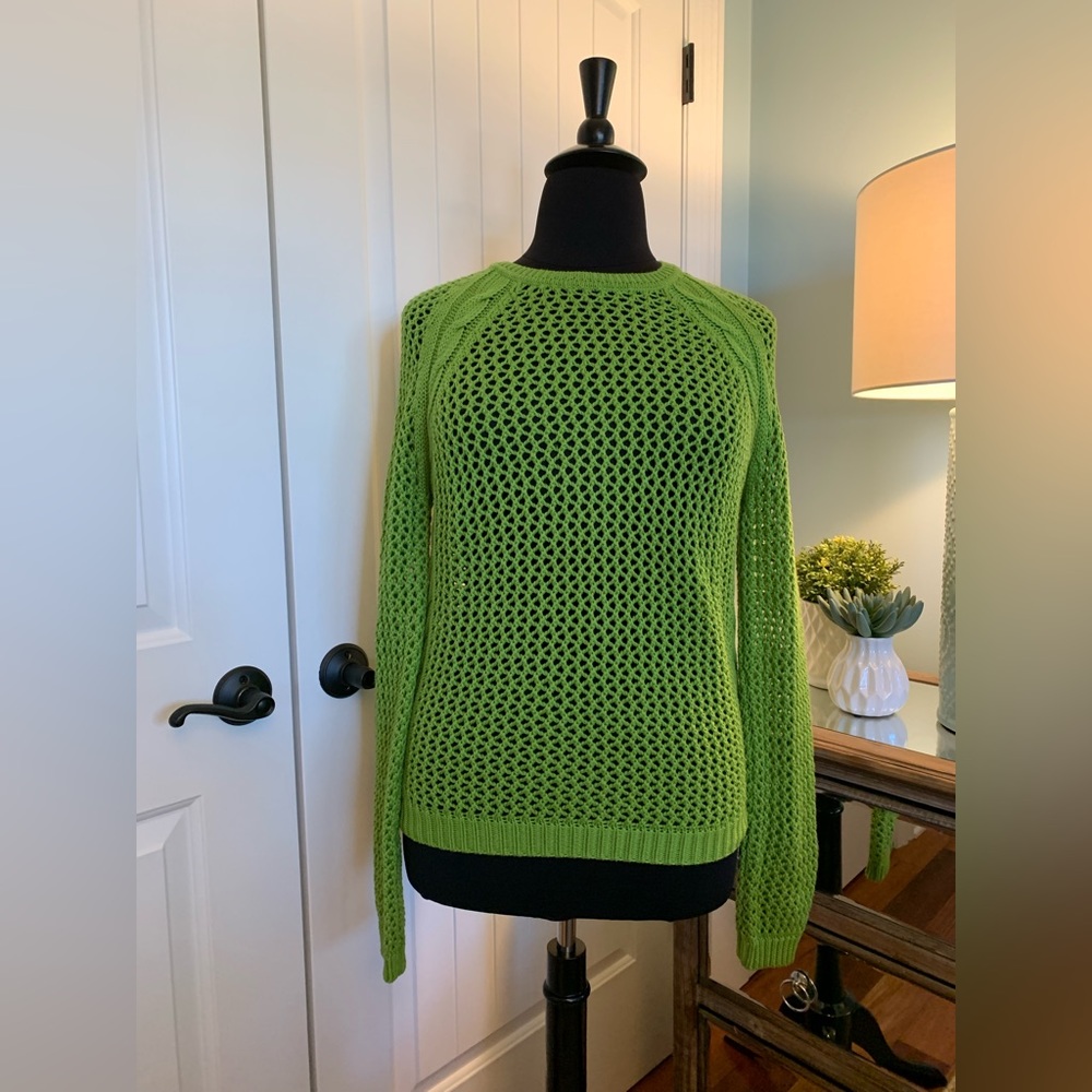 ☘️Fenn Wright Manson, Women's St. Patrick's Day ☘️ Green Open Knit Sweater, L/XL
